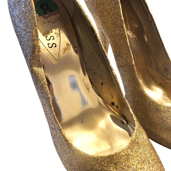 GUESS | Glitter Gold Platform High Heels - Picture 7 of 9